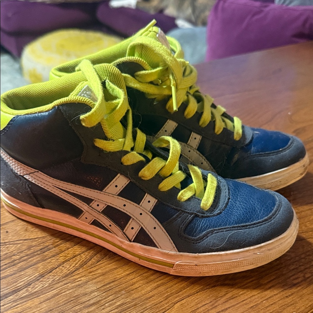 Women’s Tiger High-Top Sneakers - Blue and Lime Green